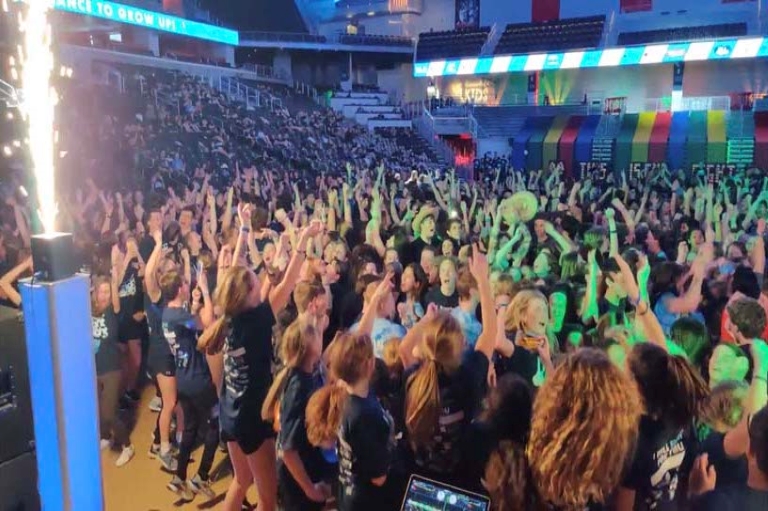 a group of school kids at a party