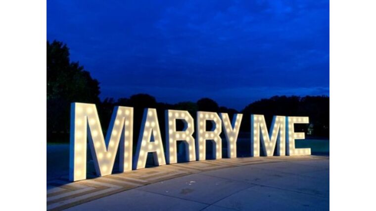 Marquee Letters for Wedding Proposal